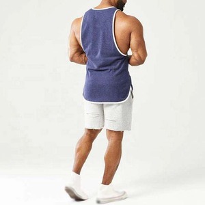 เสื้อกล้ามสำหรับผู้ชายเสื้อออกกำลังกายแบบถักสีพื้นระบายอากาศได้สำหรับยิมฟิตเนสยิมดีไซน์โลโก้ออกแบบได้ตามต้องการ - Product Image 6