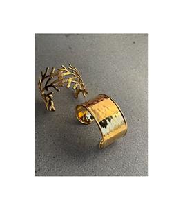 Bracelet jonc en laiton léger et durable, plaqué or, accessoire conçu pour les femmes, confortable et moderne, pour mariage - Product Image 6