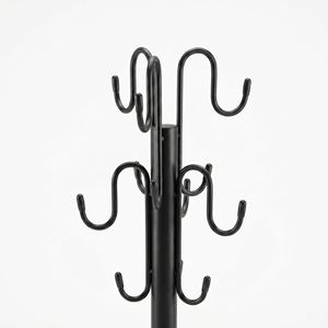 Minimalist Metal Coat Rack With Hooks <b>Standing</b> Type For Living Room Sturdy Design Carbon Steel Powder Coated - Product Image 4