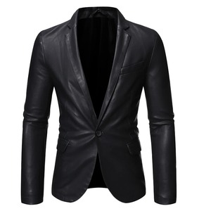 Chaqueta de cuero de motocicleta de manga larga con estilo para hombres más vendidos, soporte con cremallera, ropa de lona de moda - Product Image 1