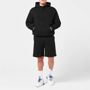 เสื้อมีฮู้ดสีดำผ้าฝ้ายธรรมดาพร้อมเชือกดึงปรับได้เสื้อฮู้ดสวมหัวใส่สบายสำหรับวัยรุ่นฤดูหนาว - Product Image 6