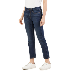 Nueva gran oferta de moda, pantalones vaqueros lavados personalizados de primera calidad, Pantalones vaqueros de pierna recta para mujer, fabricación de pantalones de Bangladesh - Product Image 4