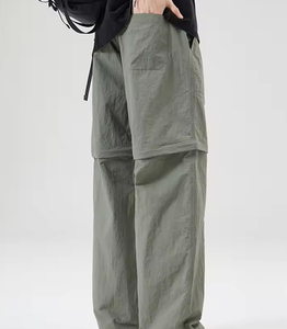 Nylon Windbreaker Anti Wrinkle pants Lightweight washed men's pants Crinkle Taslaan Pants With Zip on Knee Panel <b>jogger</b> - Product Image 4