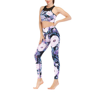 Conjunto de Yoga de Alta Calidad para Mujer, Spandex/Poliéster, Ropa Deportiva, Ropa de Gimnasio, Personalizada, 2 Piezas, Antibacteriana, de Secado Rápido - Product Image 2
