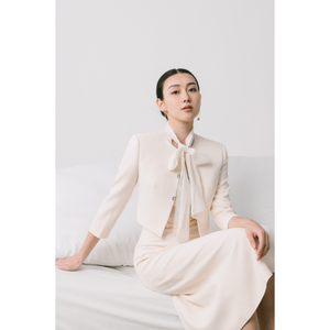 Special Design Women's <b>Jacket</b> <b>Summer</b> Clothes Half Sleeve Round Neck CLIO CIRCLE <b>JACKET</b> 60% Triacetate 40% Polyester Vietnam - Product Image 1