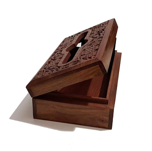 Rustic Wood Napkin Holder and <b>Caddy</b> Square Tissue Box Kitchen Rectangle <b>Wooden</b> Bamboo for Restaurant Bar - Product Image 1