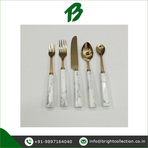 Juego de cubiertos de vajilla con mango de resina pulida de oro para hoteles y restaurantes para fiestas de Bodas de Compradores Profesionales - Product Image 2