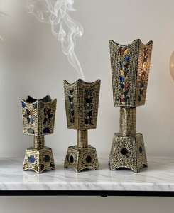 Quemador de Incienso Mabkhara Vintage y Elegante, Quemador de Oud y Bakhoor, Decoración del Hogar, Tendencia de Medio Oriente para Uso Aromático, Quemador de Incienso Árabe - Product Image 5