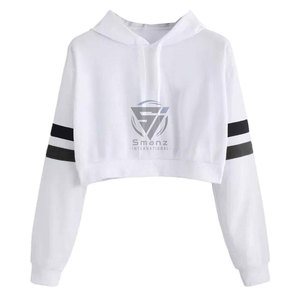 Sweat à capuche court personnalisé pour femme, 100 % coton, respirant, style streetwear, tendance et abordable - Product Image 2
