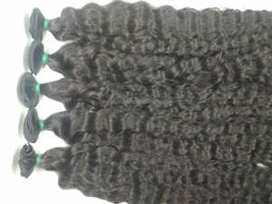 MEILLEURE QUALITÉ ITALIENNE CURL CHEVEUX NATURELS 100% INDONÉSIEN HUMAIN REMY CHEVEUX DOUX BRILLANTS PAS ENTIÈREMENT TOP GRADE PREMIUM 8 "-30" MACHINE - Product Image 3