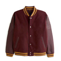 Veste coupe-vent de sports d'hiver pour hommes imperméable et respirant à la mode couleur unie Bomber Varsity Jackets Lettres brodées