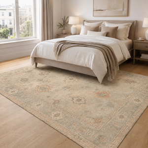 Netline Home Rich Medallion Off <b>White</b> Traditional Washable <b>Rug</b> - Product Image 3
