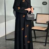 Nueva Abaya Musulmana de Lujo de Una Pieza con Cuentas, Manga Larga, Botones Delanteros, Kimono Modesto de Nida, Abaya Islámica Abierta de Seda Antiarrugas para Oración