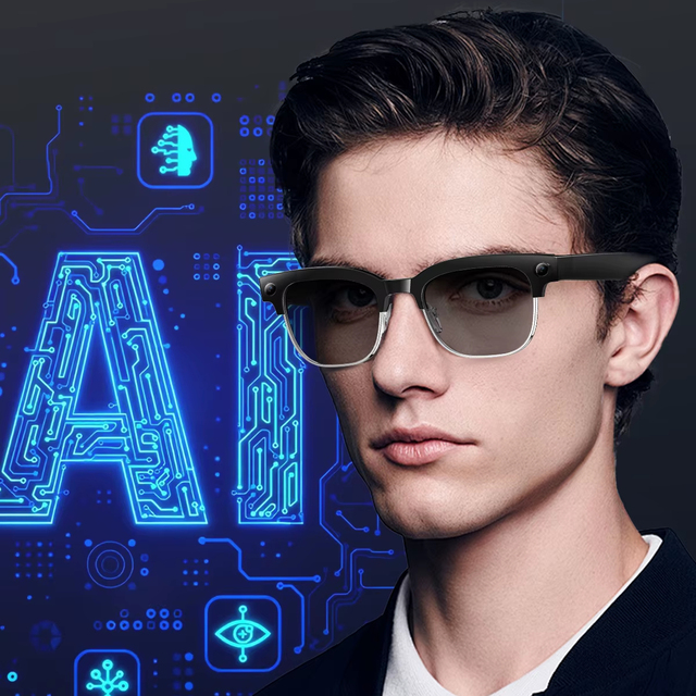 AI Smart Glasses 8MP Camera 4K Photo 1080P Video  Calling Translation Voice Control WiFi CE FCC OEM