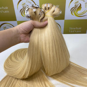 Directo de fábrica HD Front Genius Skin Weft Virgin Vietnamese Remy Human Blonde Color Sin enredos Sin cobertizo Hueso recto de alta calidad - Product Image 1