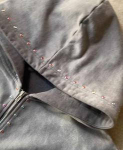 MOVETEXTILE 100% coton Sweat à capuche court pour hommes Acid Wash Distressed Hoodies Zipper-up Logo personnalisé Rhinestone Sweat à capuche surdimensionné pour hommes - Product Image 5