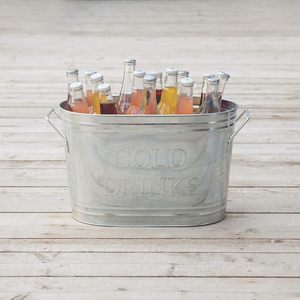 Seau à glace galvanisé de conception la plus récente avec poignée Seau à glace ovale de refroidisseur de vin enduit noir pour le vin et les boissons de bière en plein air - Product Image 6
