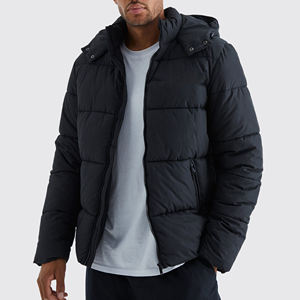Direct <b>Factory</b> OEM Custom Outdoor Hooded Stand Collar Windproof Plus Size Men's Winter Bomber Jackets - Product Image 6