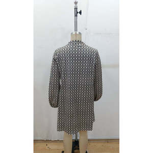 Vestido Mini Modal Estampado con Cuello y Manga Larga para Mujer de Jane's, Estilo Casual Elegante para Uso Diario y Nocturno - Product Image 6