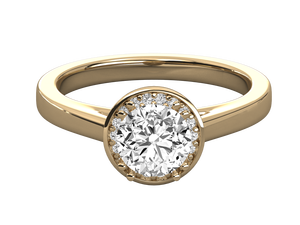 แหวนเพชรเลี้ยงในห้องปฏิบัติการ ทรงกลมเจียระไนแบบบริลเลียนท์ แหวนหมั้น แหวนแต่งงาน ชุบทอง 14K ได้รับการรับรองจาก IGI แหวนเพชรคลาสสิก - Product Image 4