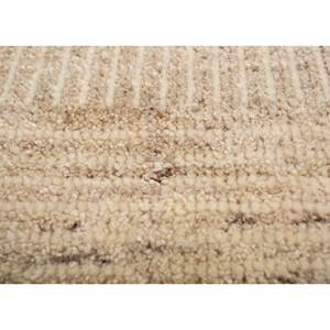 พรมขนสัตว์ถักมือสีเบจและสีน้ำตาลลายเรขาคณิตสำหรับห้องนั่งเล่น ทางเข้าบ้าน โถงทางเดิน และพื้นที่วัยรุ่น-AKWL-1358 - Product Image 3