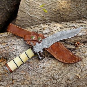 Cuchillo de caza de hoja fija de acero inoxidable Premium táctico mango de madera personalizable OEM DIY funda de supervivencia para pesca de Camping - Product Image 6