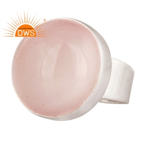New Stylsh Sterling Silver Rose Quartz Gemstone <b>Statement</b> <b>Ring</b> Custom Jewelry Manufacturer - Product Image 2