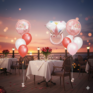 Lot de 10 décorations en forme de rose avec diamants pour bagues de fiançailles, pour bouquet de mariage et de fête prénuptiale, avec feuille métallique S Quiero Spain - Product Image 2