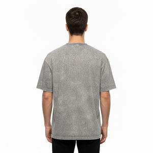 เสื้อยืดแนวสตรีทของผู้ชายเสื้อยืดสำหรับผู้ชายผ้าซักกรดซักเสื้อผ้าไซส์สั้นสวมใส่สบาย - Product Image 4