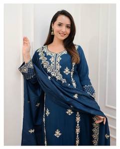 Shree Indian Exports <b>Present</b> Best Friends Birthday Gift in Mirror Handwork Full Sleeve and Georgette Kurta Set at Online Price - Product Image 2