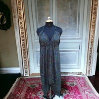 Robe en soie sari recyclée Robe longue de soirée pour femmes Robe de mode d'été