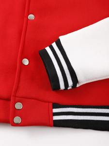 Veste universitaire de couleur unie de qualité supérieure pour hommes, uniforme de baseball ample à la mode, veste bombardier en toile imperméable et coupe-vent, veste décontractée - Product Image 4