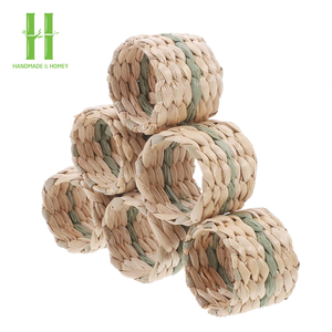 ต้องมีห่วงผ้าเช็ดปากไม้ไผ่โบฮีเมียนทำด้วยมือผู้ถือผ้าทอจากธรรมชาติของเวียดนามทนทานเป็นมิตรกับสิ่งแวดล้อมสำหรับการตกแต่งโต๊ะอาหาร - Product Image 3