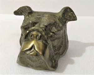 Vintage Bronce Acabado Bull Dog Metal Sujetalibros Par Artesanía Decorativa Metal Artesanía - Product Image 5