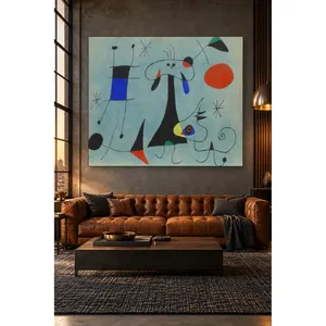 Impression sur toile Fida Joan Mir Soleil et figures sur fond bleu - Product Image 2