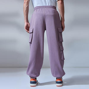 Pantalon de jogging de sport taille moyenne décontracté pour hommes Pantalon de survêtement ample en molleton avec cordon de serrage et logo personnalisables - Product Image 3