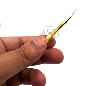 Ciseaux de manucure russe en acier inoxydable plaqué or avec logo personnalisé double action pour les sourcils et les sourcils - Product Image 4