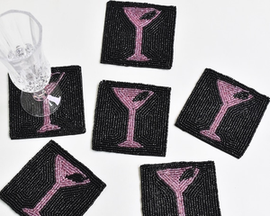 Posavasos Hechos a Mano con Bordado Personalizado y Cuentas, Impermeables, Estilo Europeo, Juego de Posavasos Únicos de Vidrio para el Hogar, Promocionales - Product Image 2