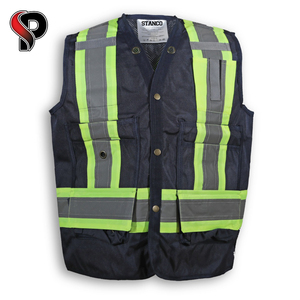Vêtements de sécurité de protection du corps jaune Gilet de sécurité haute visibilité avec bandes réfléchissantes 4 poches - Product Image 5