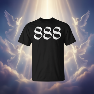 T-shirt numerologica 888 con numero spirituale dell'angelo, nera, taglia M da uomo - Product Image 3