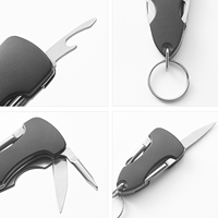Couteau de poche EDC 4 en 1 pour le camping en plein air, acier 2cr13, multi-outils avec tournevis plat, tournevis Phillips, ouvre-boîte