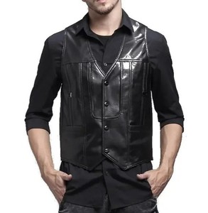 Gilet en cuir pour homme tendance, nouveau design personnalisé, vente en gros, gilet en cuir léger en peau de mouton, coupe ajustée - Product Image 1