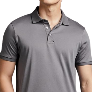 Polo homme gris en coton doux à manches courtes, décontracté, élégant, pour tous les jours, confortable, tendance estivale, respirant, polo tendance pour homme - Product Image 6