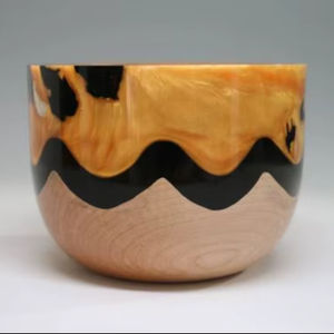 Cuenco de resina de madera atemporal artesanal hecho a mano moderno rústico decorativo centro de mesa acento para el hogar - Product Image 1