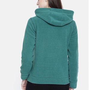 Sudaderas con capucha de manga larga para mujer de moda sólida personalizada con cuello con capucha para invierno con logotipo frontal venta directa de fábrica transpirable OEM - Product Image 4