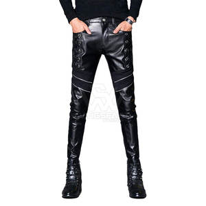 กางเกงหนังผู้ชายระบายอากาศได้ดีกางเกงหนังฟอกโลโก้ตามสั่ง - Product Image 1