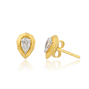Manufacturer 14K Gold Lab Grown Diamond Pear Shape Earrings 0.35 Carat Fine Jewelry Wholesale - Product Image 1