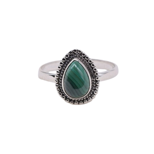 เครื่องประดับอัญมณีหญิงอัญมณีหินมาลาไคต์มีสไตล์รูปทรงลูกแพร์แข็ง925แข็งแหวนเงินแท้เครื่องประดับที่ดีแหวนเงินสำหรับเป็นของขวัญ - Product Image 1