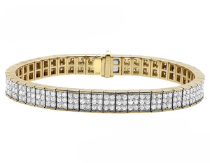 New Style Luxury In Sterling <b>Silver</b> Yellow Gold Plated Moissanite Diamond Charm <b>Bracelet</b> For <b>Men</b> - Product Image 1