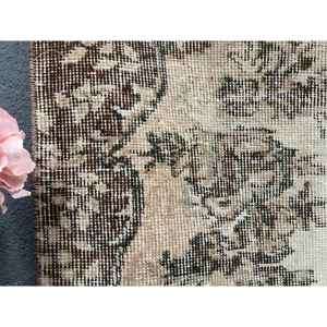 Alfombra Vintage de 3.9x6.7 pies, Alfombra Turca, Alfombra Ombré Marrón Grisáceo - Product Image 4